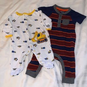 Bon Bebe Footie Pajamas/Cat & Jack Romper - 0-3 Months